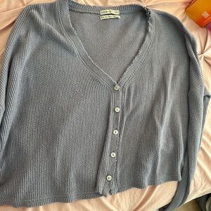 Urban Outfitters Blue Ribbed Knit Cardigan Sweater